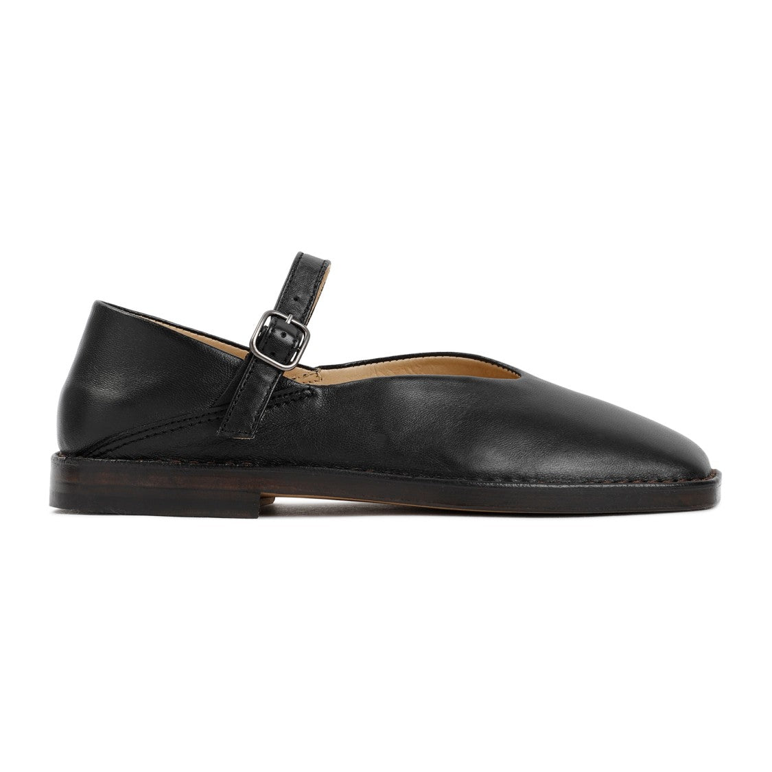 Lemaire Black Leather Ballerina Shoes