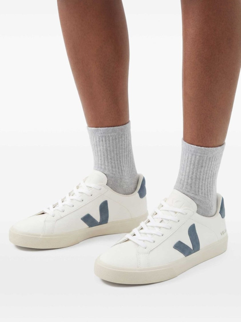 Veja White Campo Chromefree Grained Leather Sneakers