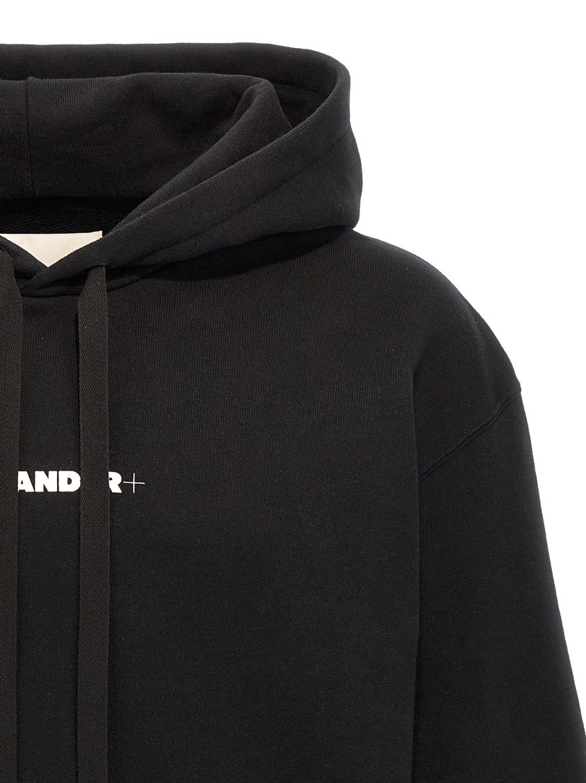 Jil Sander Brushed Cotton Hoodie With Logo Print