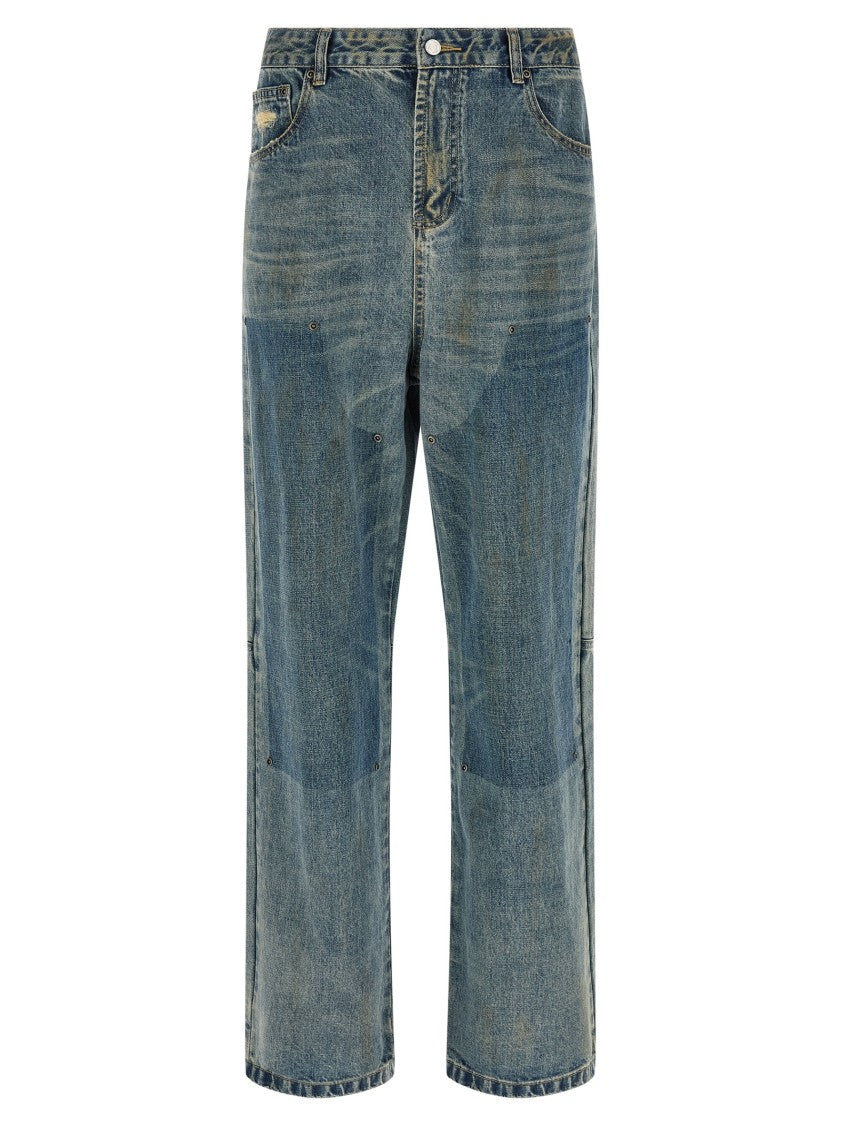 Found Double Knee Carpenter Jeans With Vintage Wash And Whiskered Details