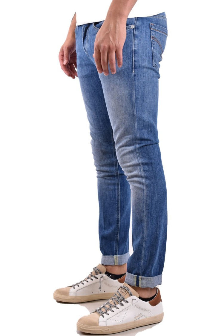 Dondup Blue Cotton Washed Jeans