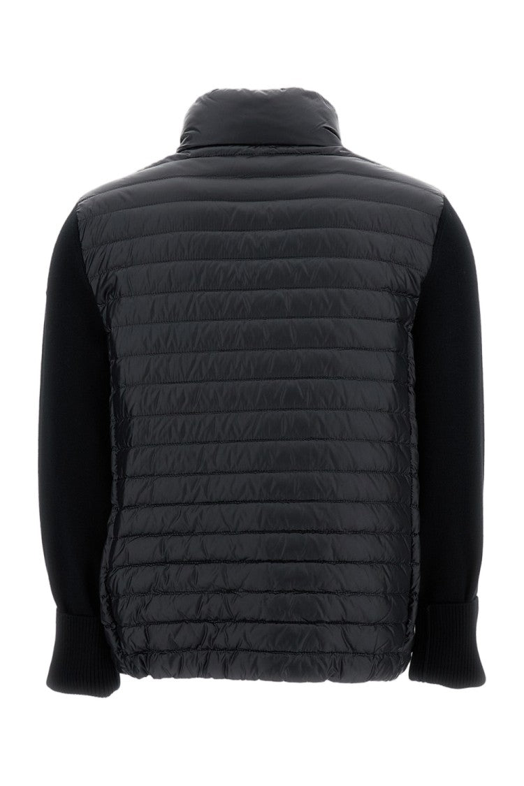 Moncler Black Hybrid Padded Front Knit Sleeve Cardigan