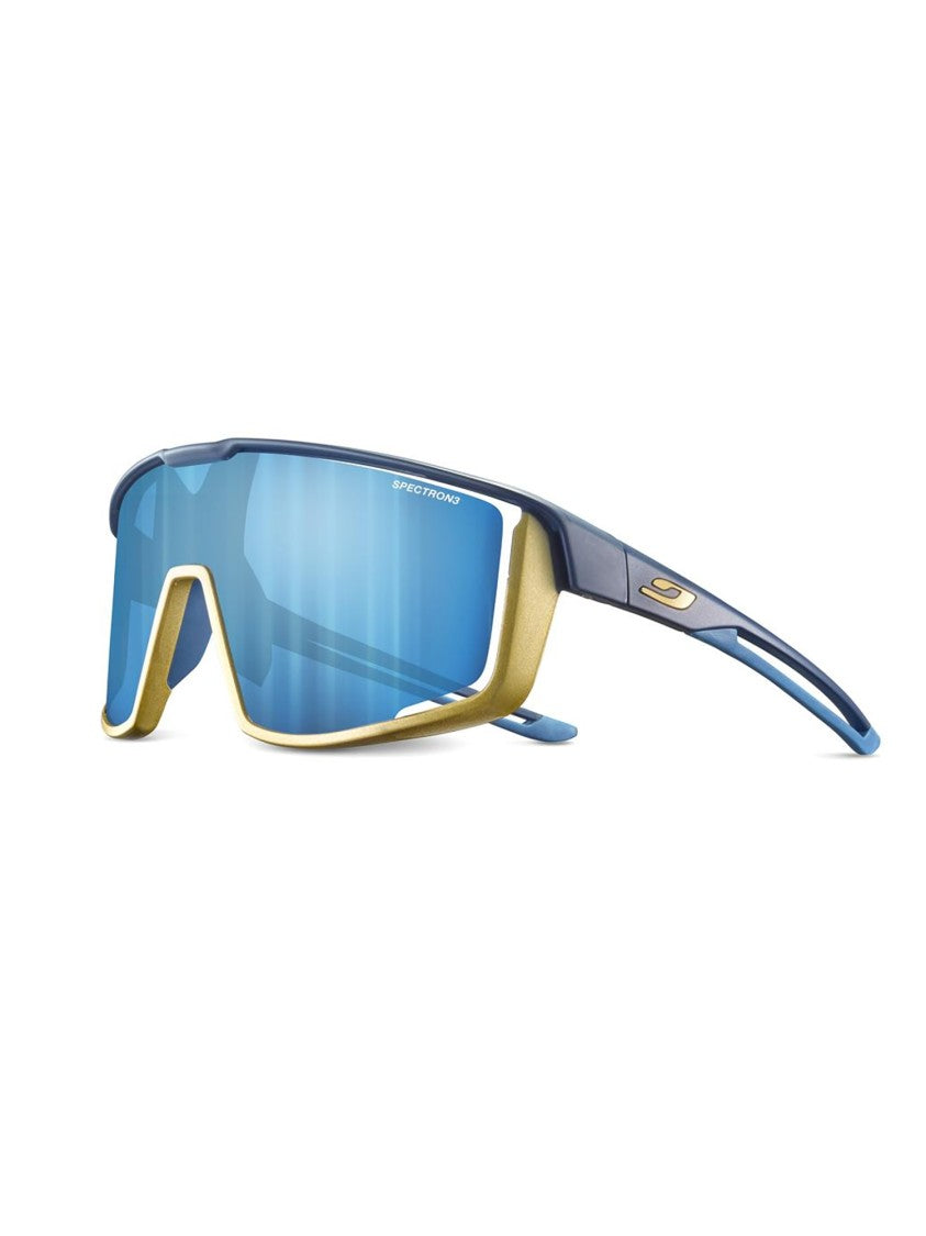 Julbo Bold Angular Blue Sunglasses With Gold Accents