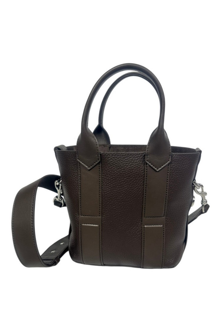 Hogan Structured Brown Calfskin Shopping Bag