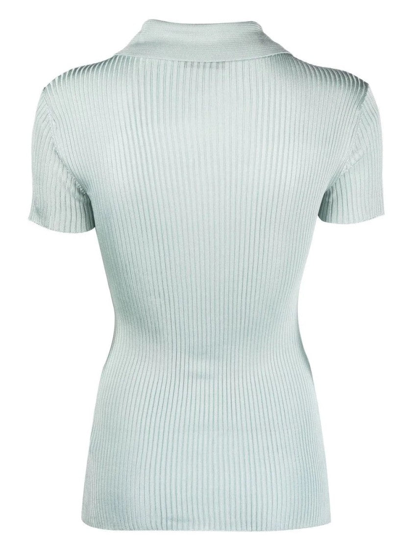 Aeron Ribbed Short Sleeve Polo Top