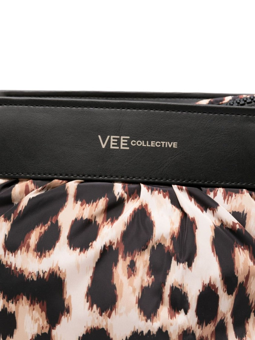 Veecollective Leopard Print Nylon Clutch With Padded Finish