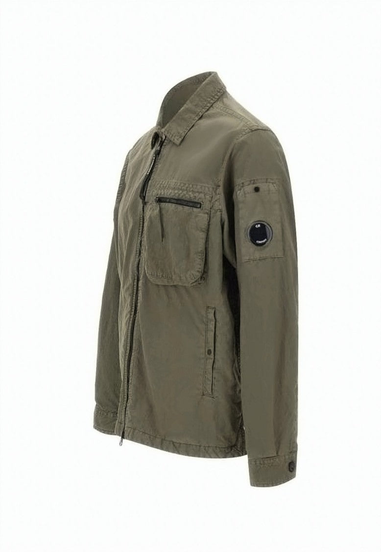 C.P. Company Utilitarian Green Jacket With Classic Collar