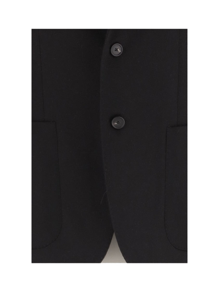 Tagliatore Black Camel Blazer With Classic Lapel