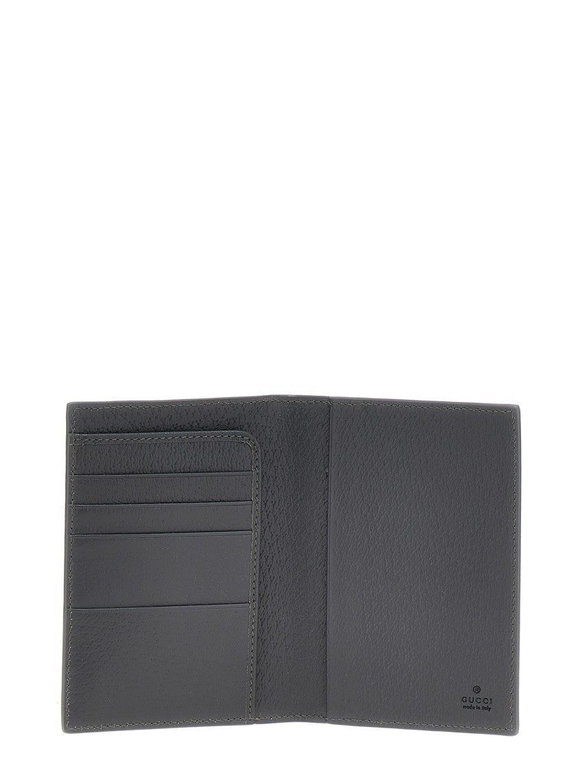 Gucci Gg Supreme Passport Holder With Leather Interior