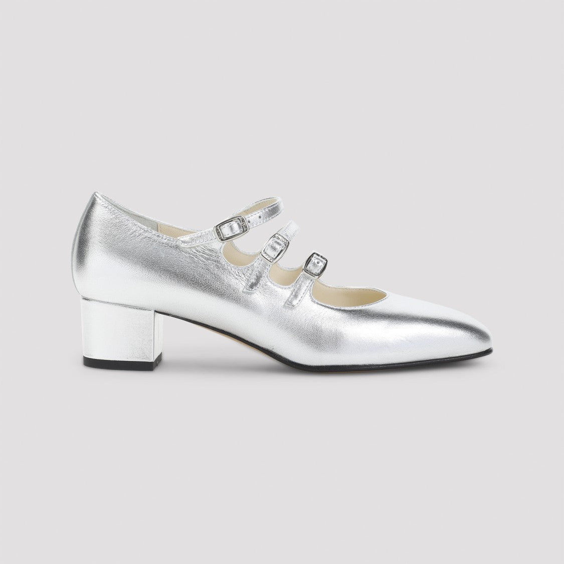 Carel Paris Kina Mary Jane Silver Patent Leather Pumps