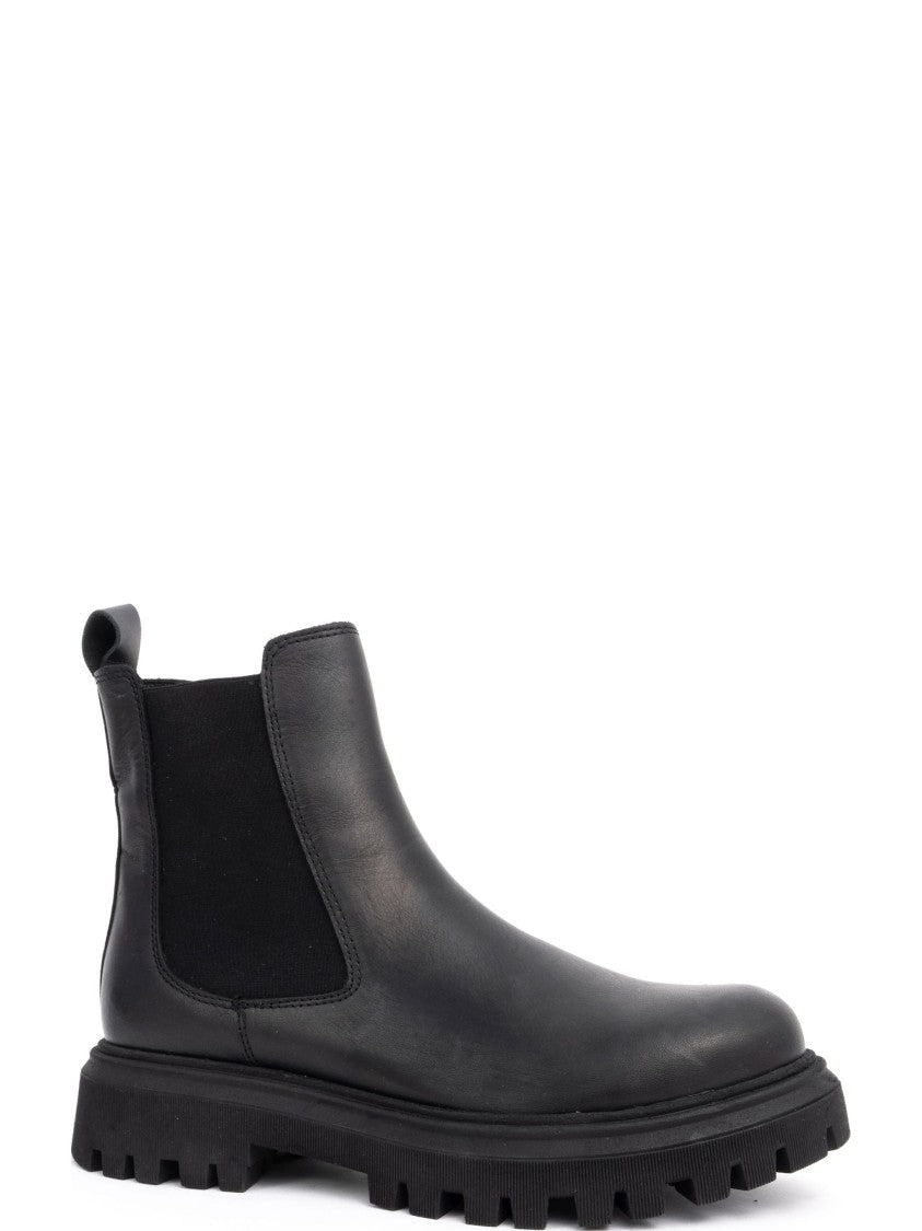 Sergio Moretti Black Ankle Boots With Elastic Side Panels