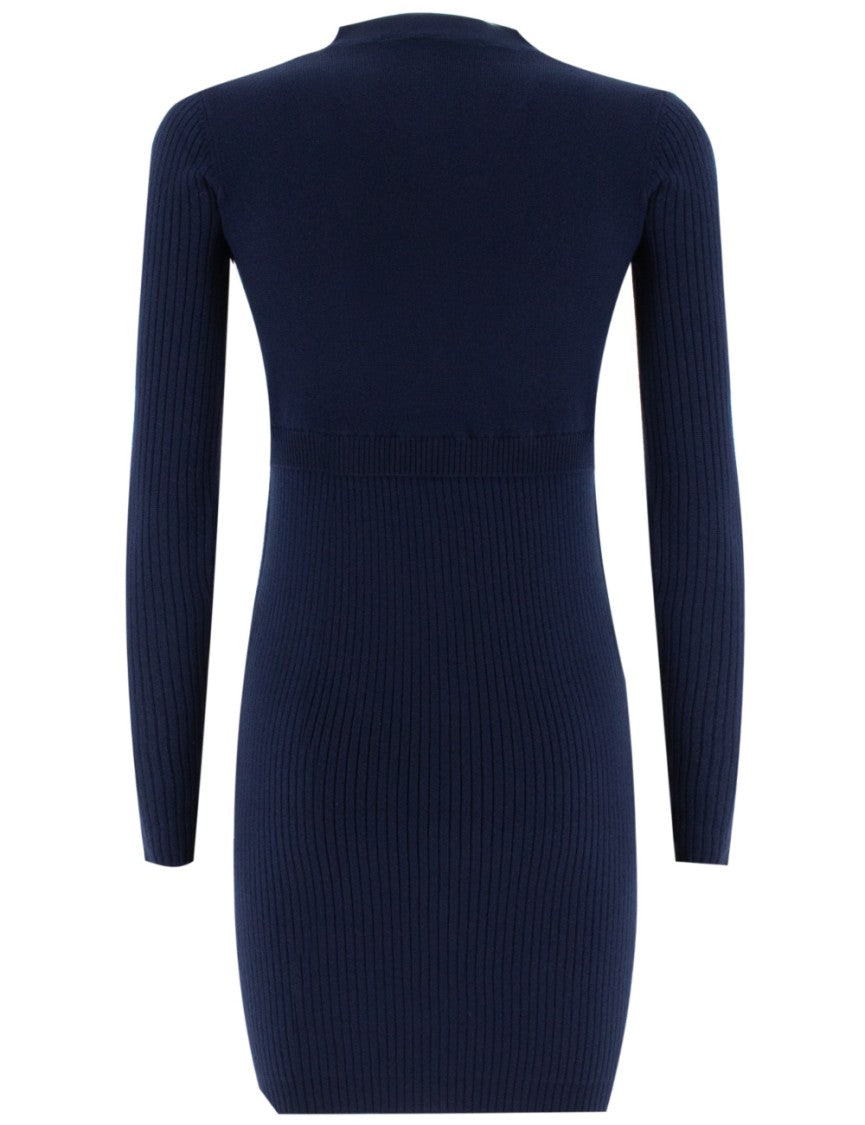 Pinko Fitted Navy Blue Short Dress