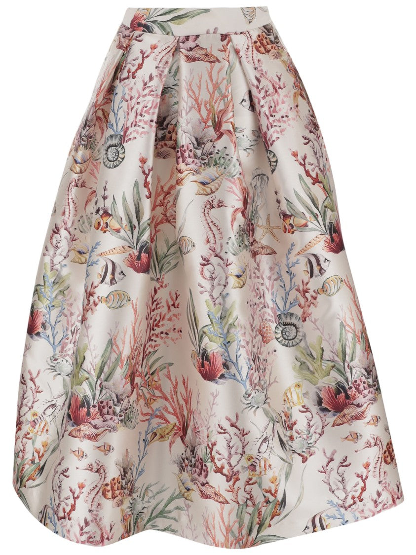 Lunatica Milano Flared Skirt With Fantasy Print