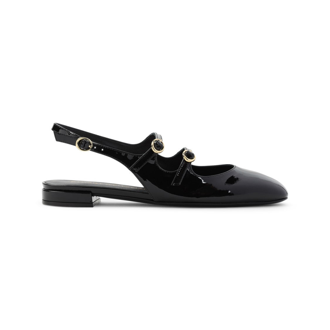 Stuart Weitzman Benni Black Patent Leather Ballerinas