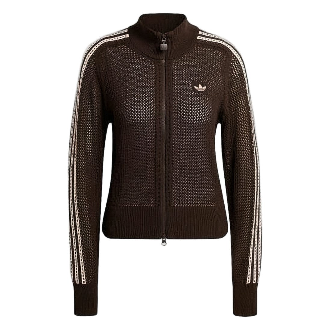 Adidas Open-Knit High Collar Jacket With Full Zipper