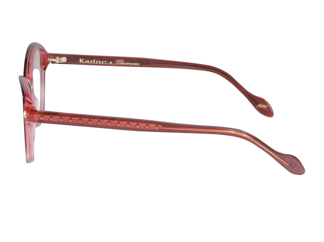 Kador Red Melany Glamour-V Gold Translucent Cat-Eye Eyeglasses