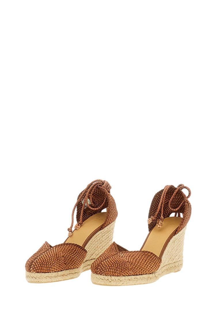 Castaner Brown Cora Raffia Wedge Sandals