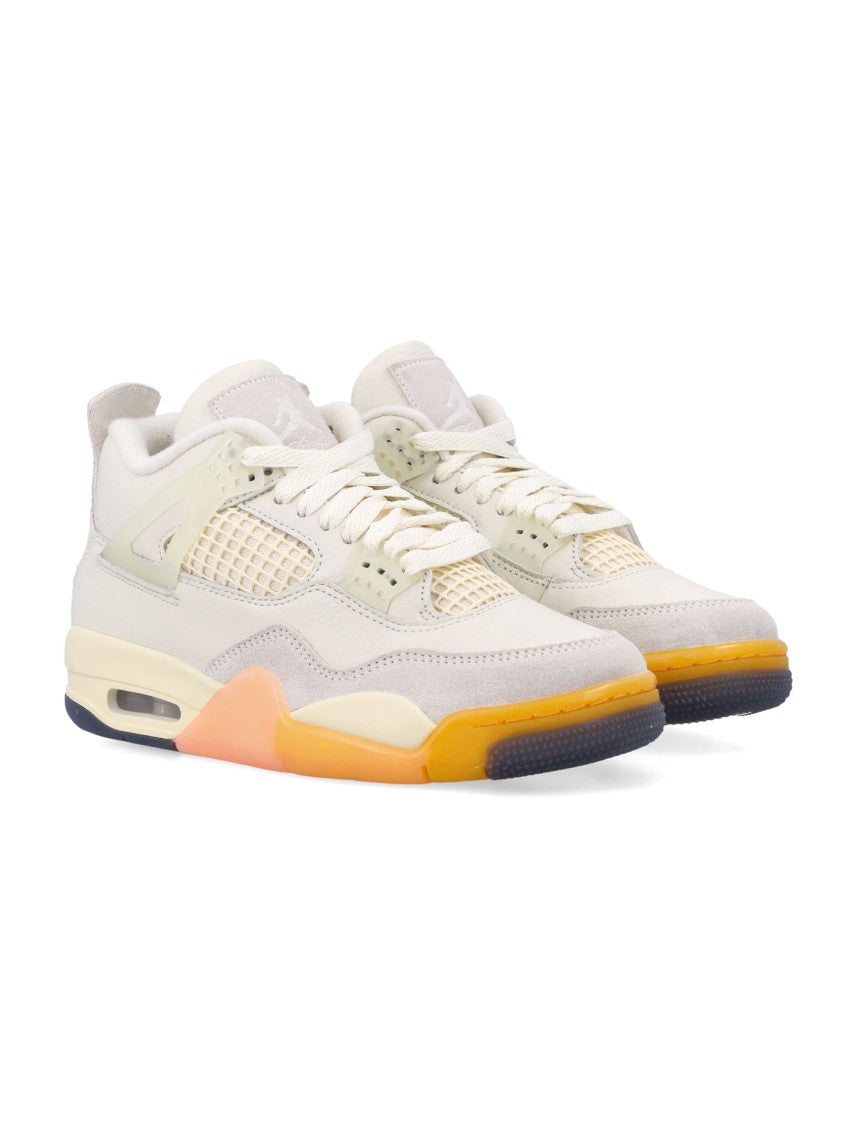 Nike Air Jordan 4 Birds Of Paradise Leather-And-Suede Sneakers