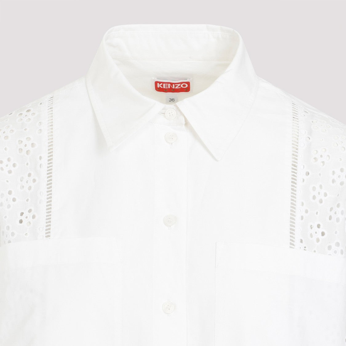 Kenzo Broderie Anglaise White Cotton Shirt