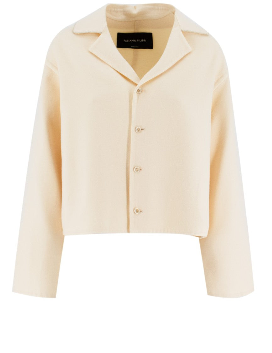 Fabiana Filippi Cropped Wool Jacket With Elegant Lapels