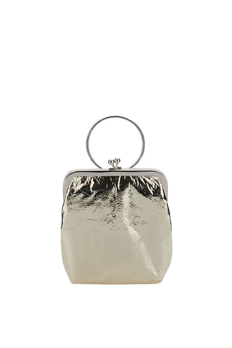 Plan C Light Gold Crinkled Lambskin Pouch
