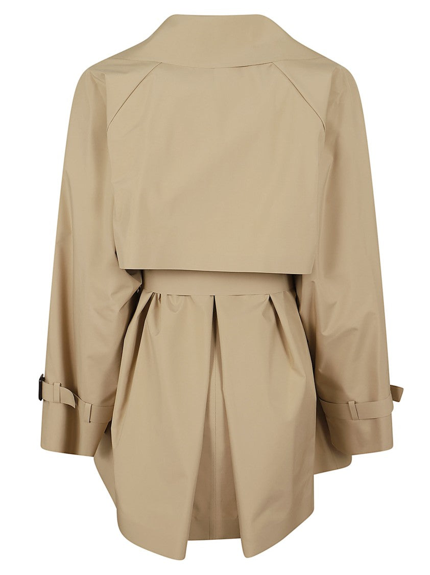 Max Mara Water-Repellent Short Trench Coat With Peak Lapels