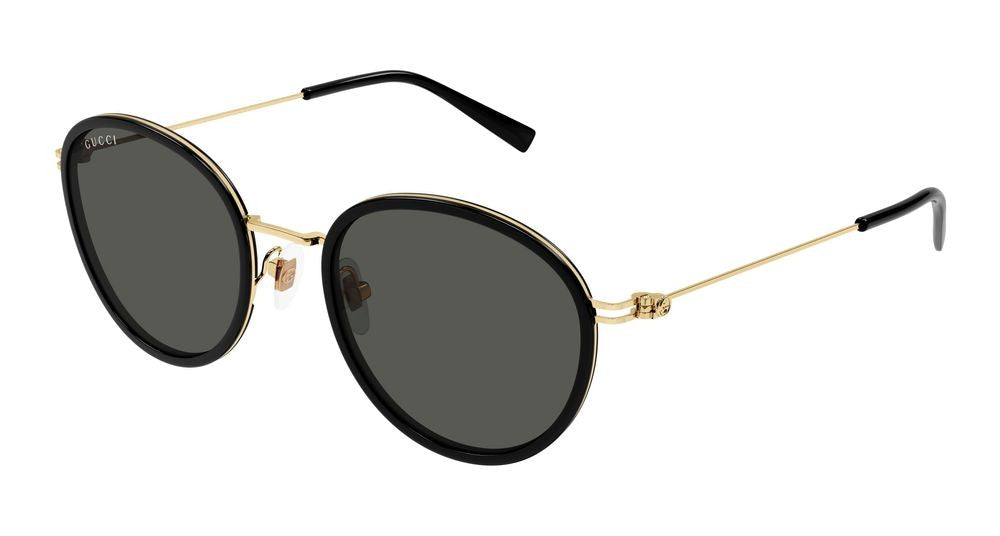 Gucci Black Gold Metal Frames Round Sunglasses
