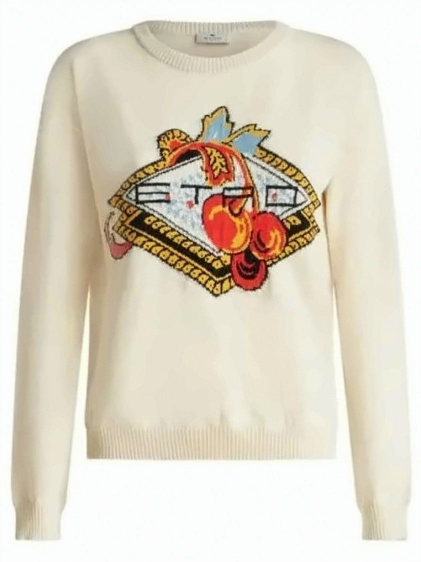Etro Playful Graphic Design Knitwear With Classic Crew Neckline