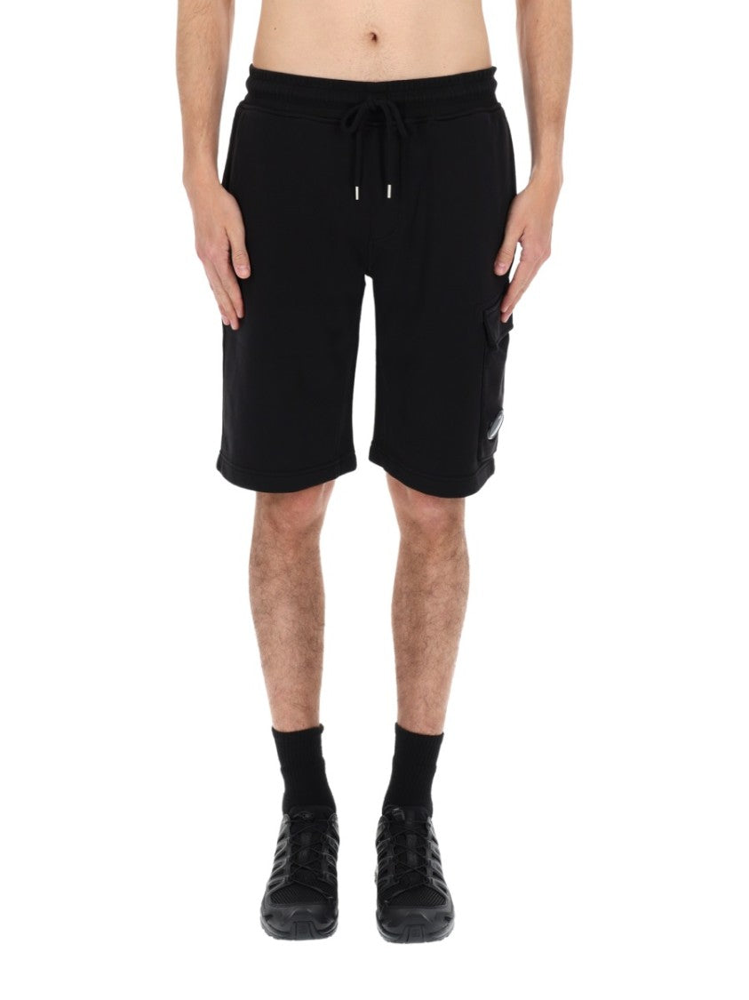C.P. Company Sweatbermuda Cargo Elastic Drawstring Cotton Shorts