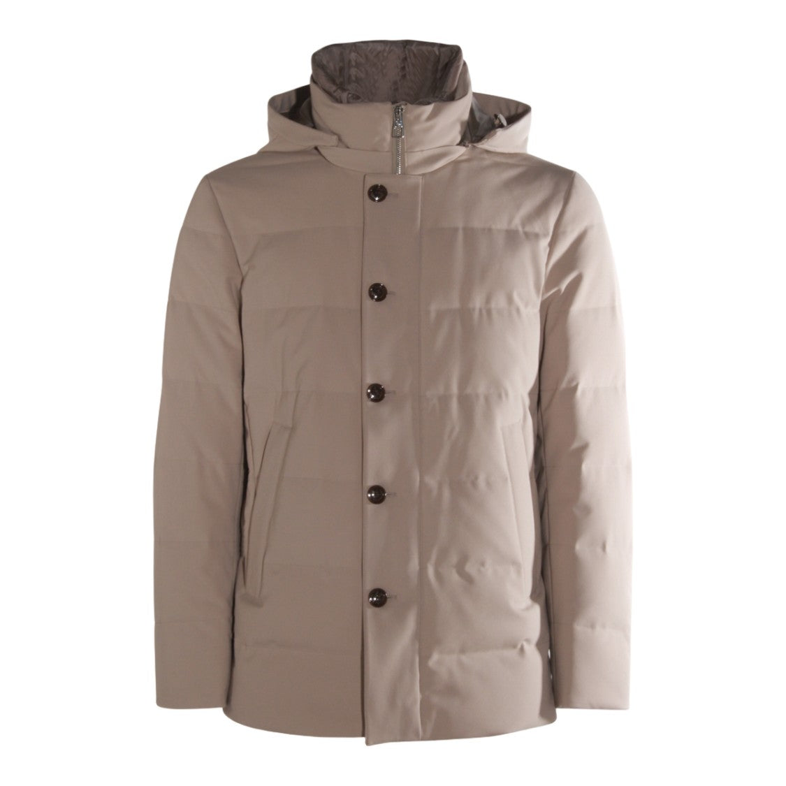 Montecore Padded Beige Coat With High Collar
