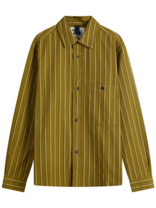 Margaret Howell Long Sleeve Striped Shirt With Classic Collar And Button-Down Front