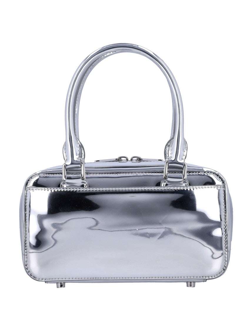 Self-Portrait Bauletto Rectangular Metallic Silver Handbag