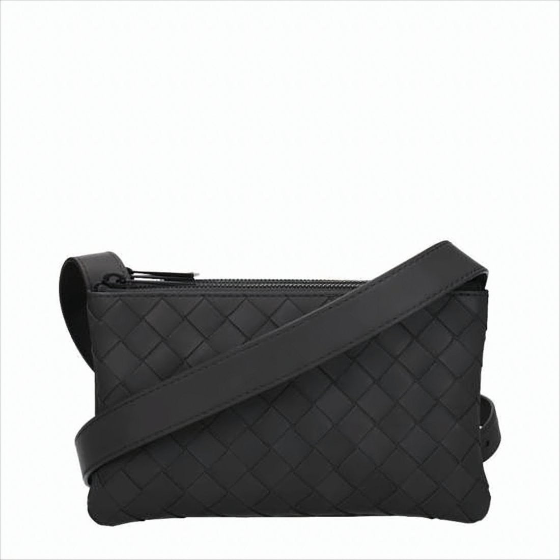 Bottega Veneta Woven Leather Black Shoulder Bag