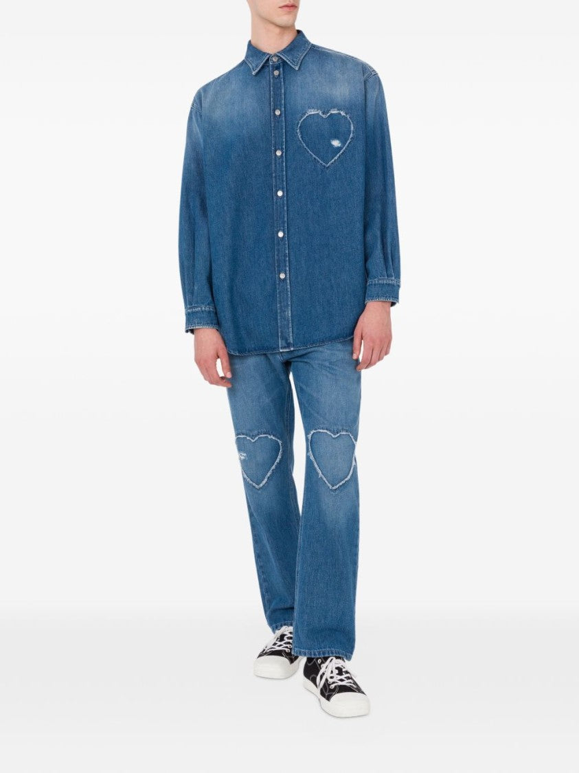 Moschino Silk And Nylon Blend Patterned Shirt