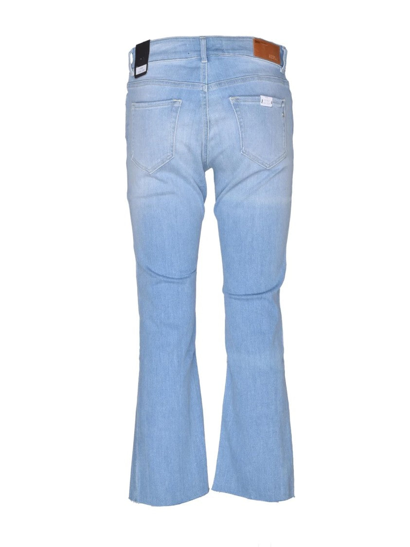 Replay Light Blue Flared Leg Stretch Denim Jeans