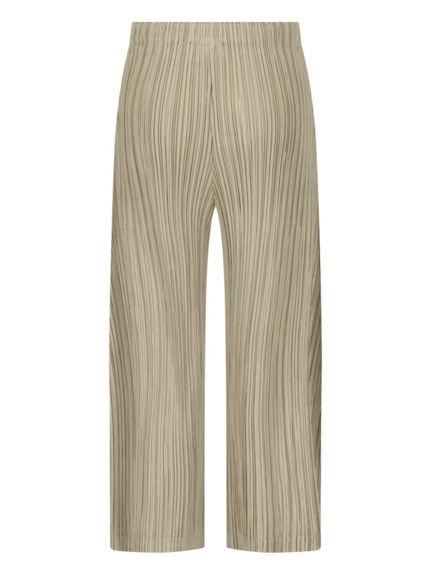 Pleats Please Issey Miyake Straight-Leg Gathered Pleated Formal Pants