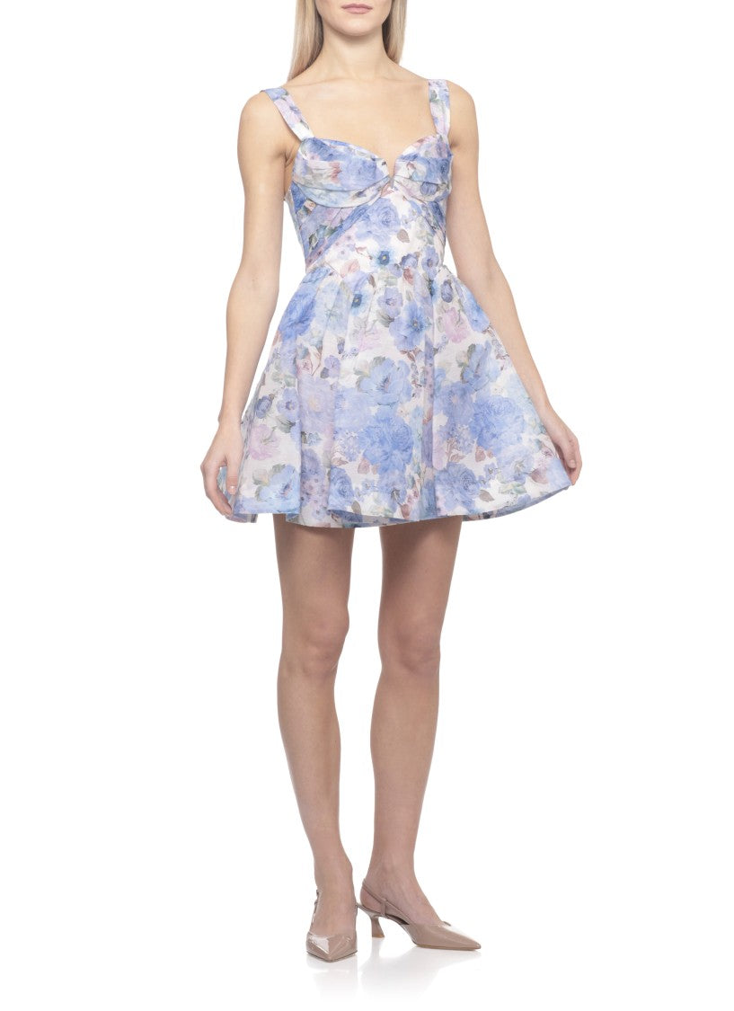Zimmermann Rebellion Drape Dress With Floral Pattern And Fitted Bodice