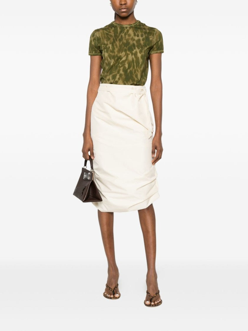 Diesel Beige Silk And Nylon Lightweight Skirt