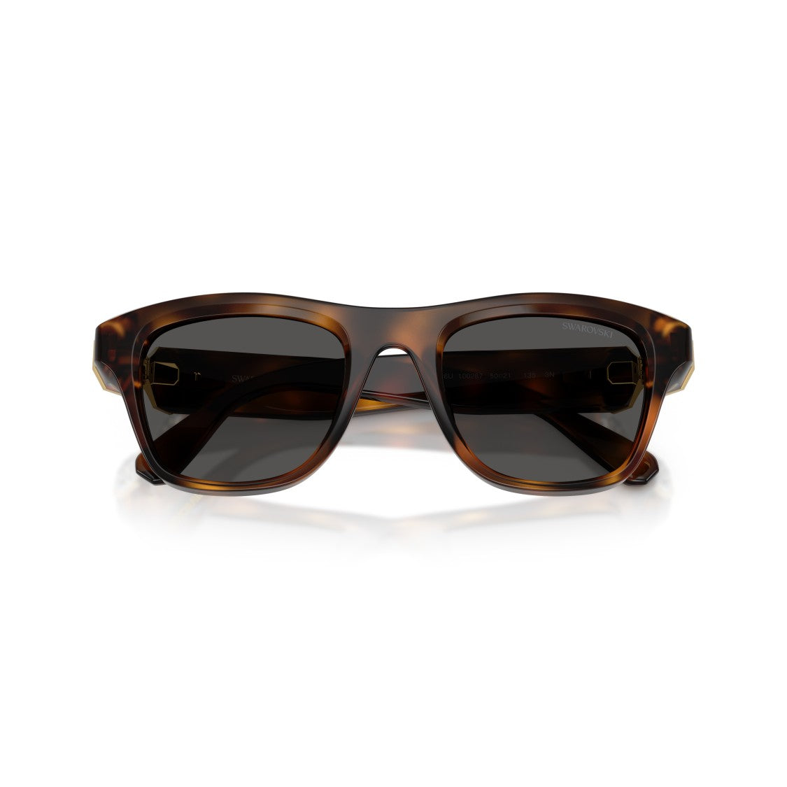 Swarovski 0Sk6056u Rectangular Tortoiseshell Sunglasses With Crystal Accents