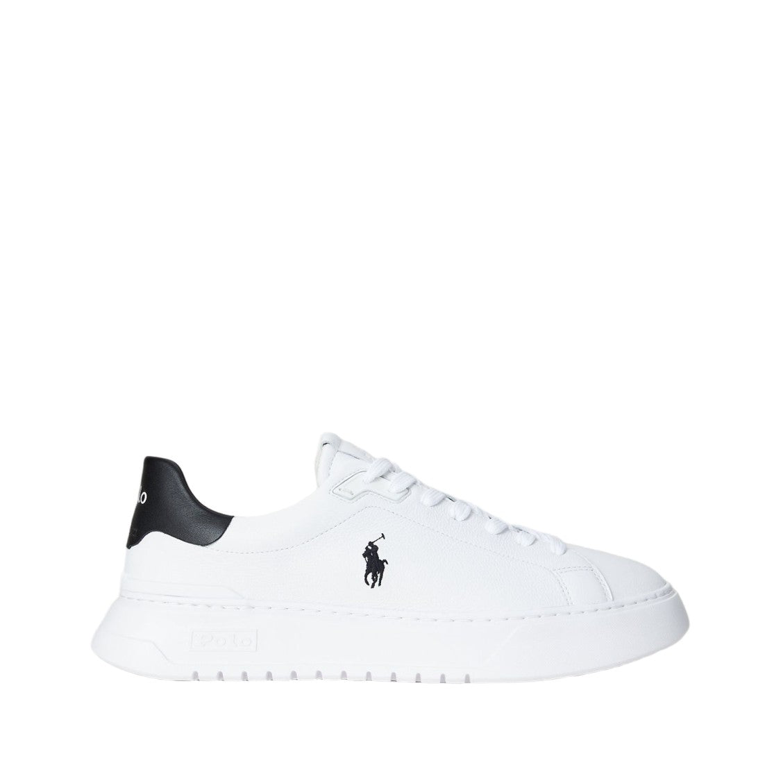 Polo Ralph Lauren Low-Top Leather Sneakers With Lace-Up Closure