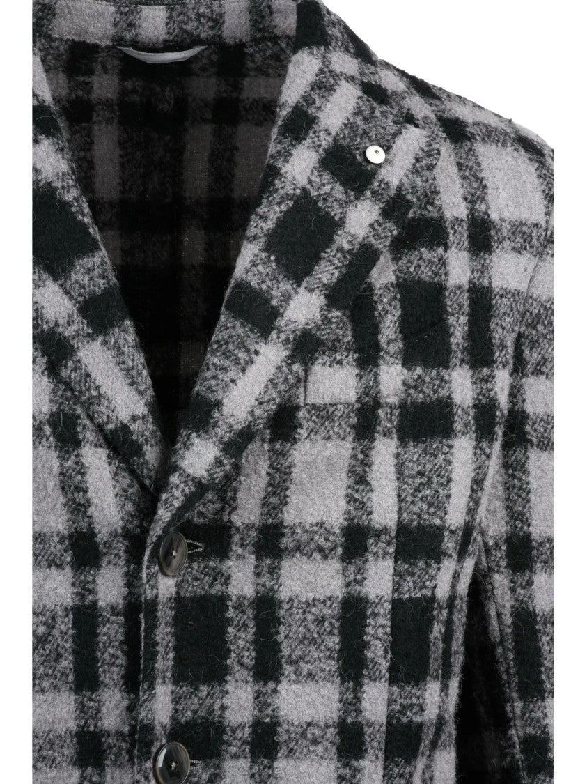 L.B.M. 1911 Grey-Black Wool-Blend Coat
