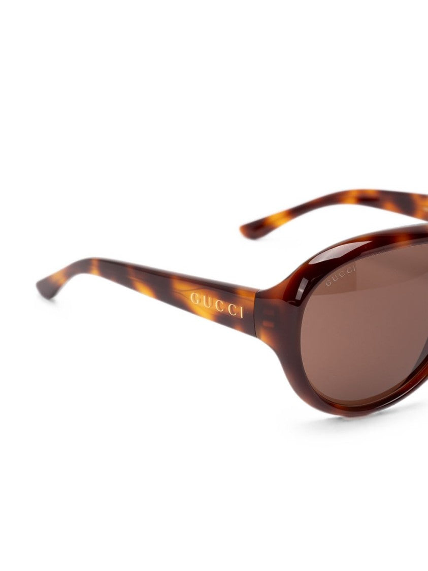 Gucci Oval Tortoiseshell Acetate Sunglasses
