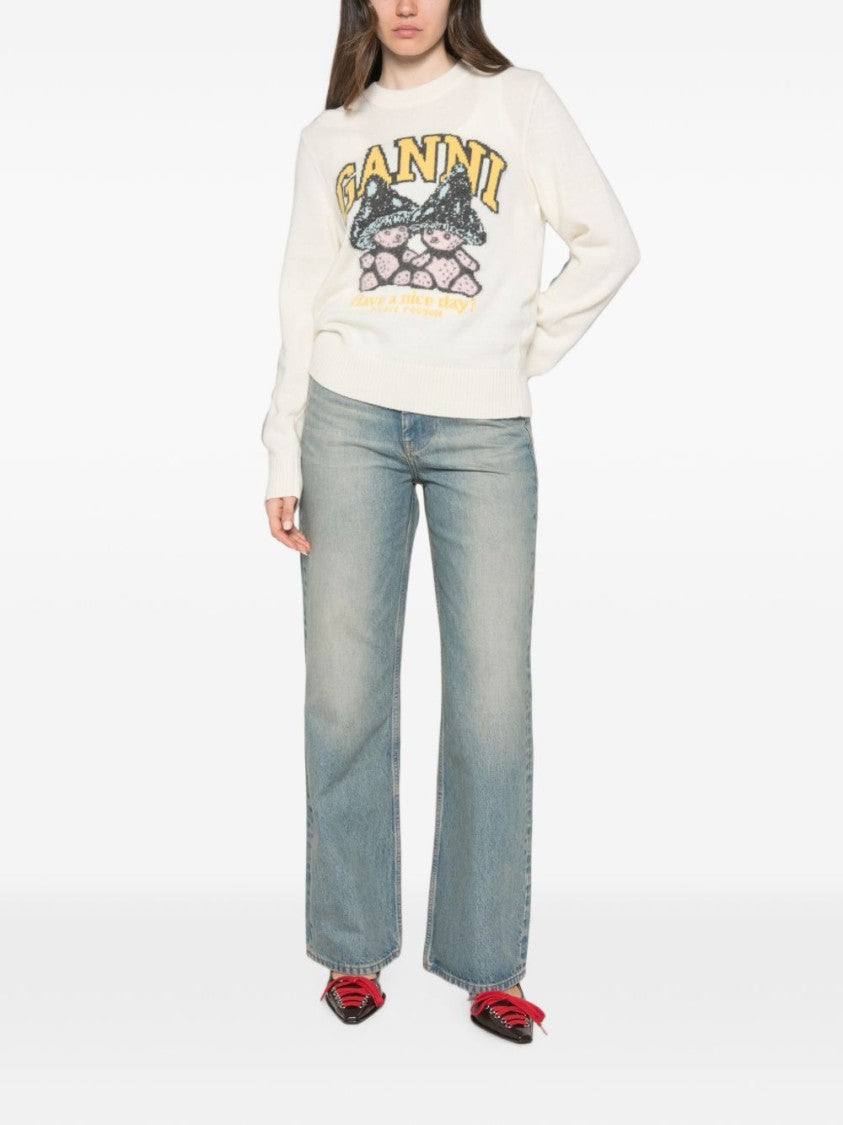 Ganni Playful Graphic Knit Sweater