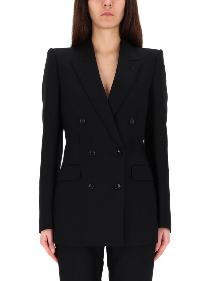 Tom Ford Black Tailored Double-Breasted Blazer