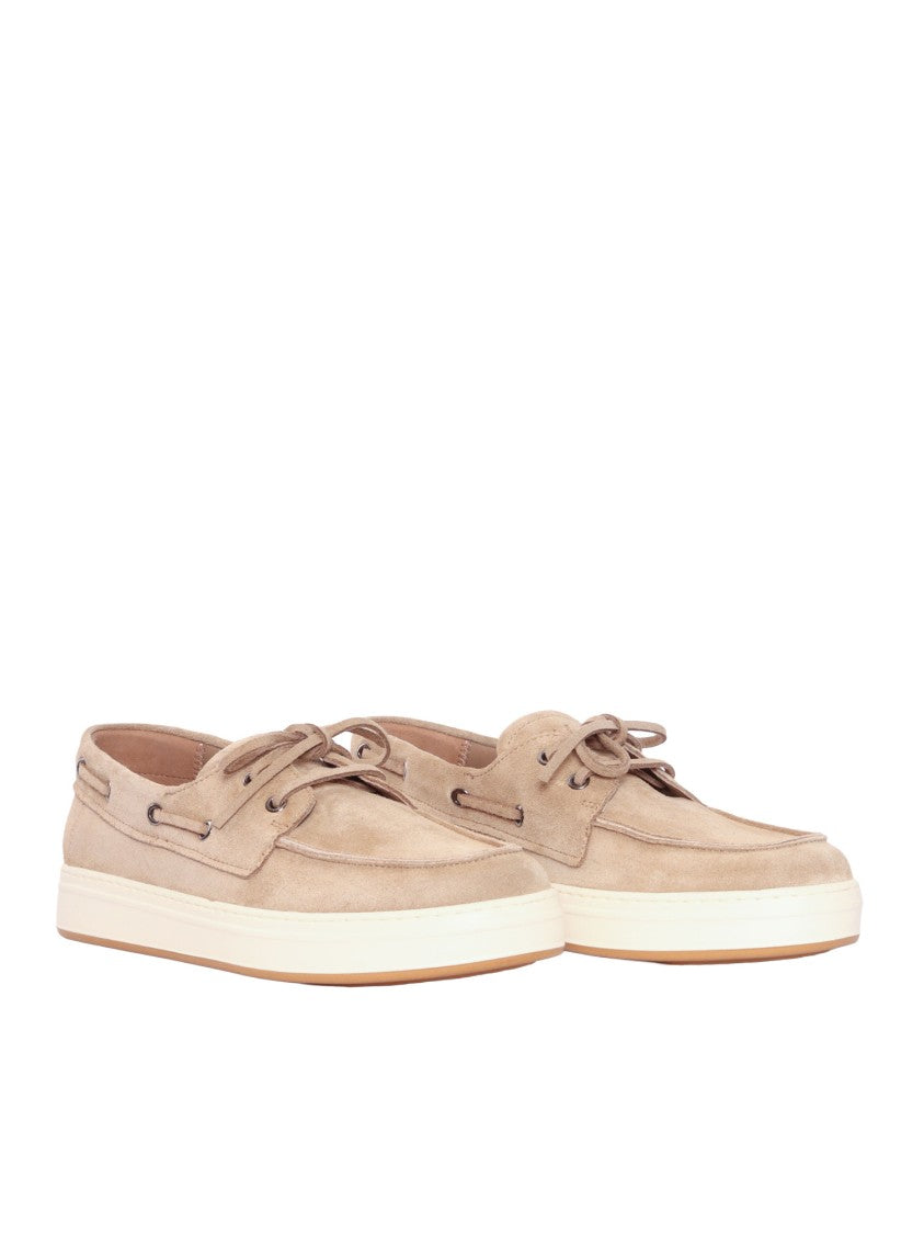 Hogan Calfskin Lace Up Boat Shoes