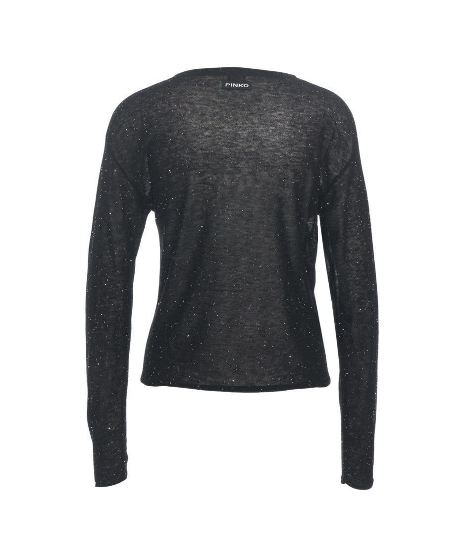 Pinko 'Solomone' Glitter-Trimmed Sweater