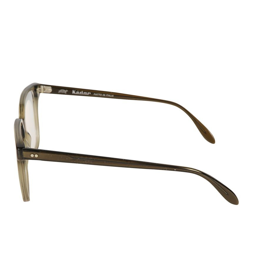 Kador Gregory Translucent Brown Acetate Eyeglasses With Silver Rivet Details