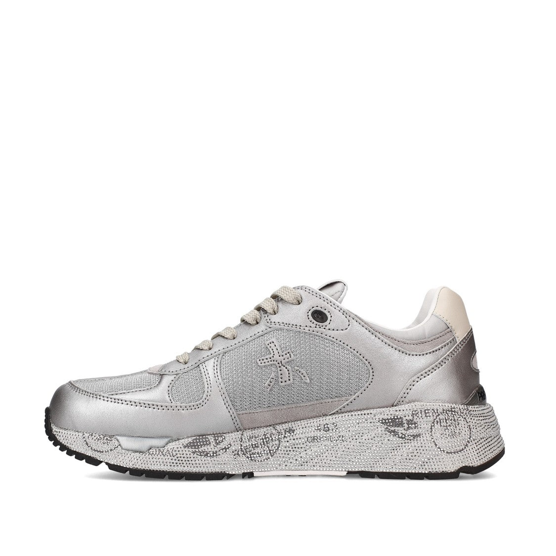 Premiata Sneakers Mased In Suede And Leather Silver