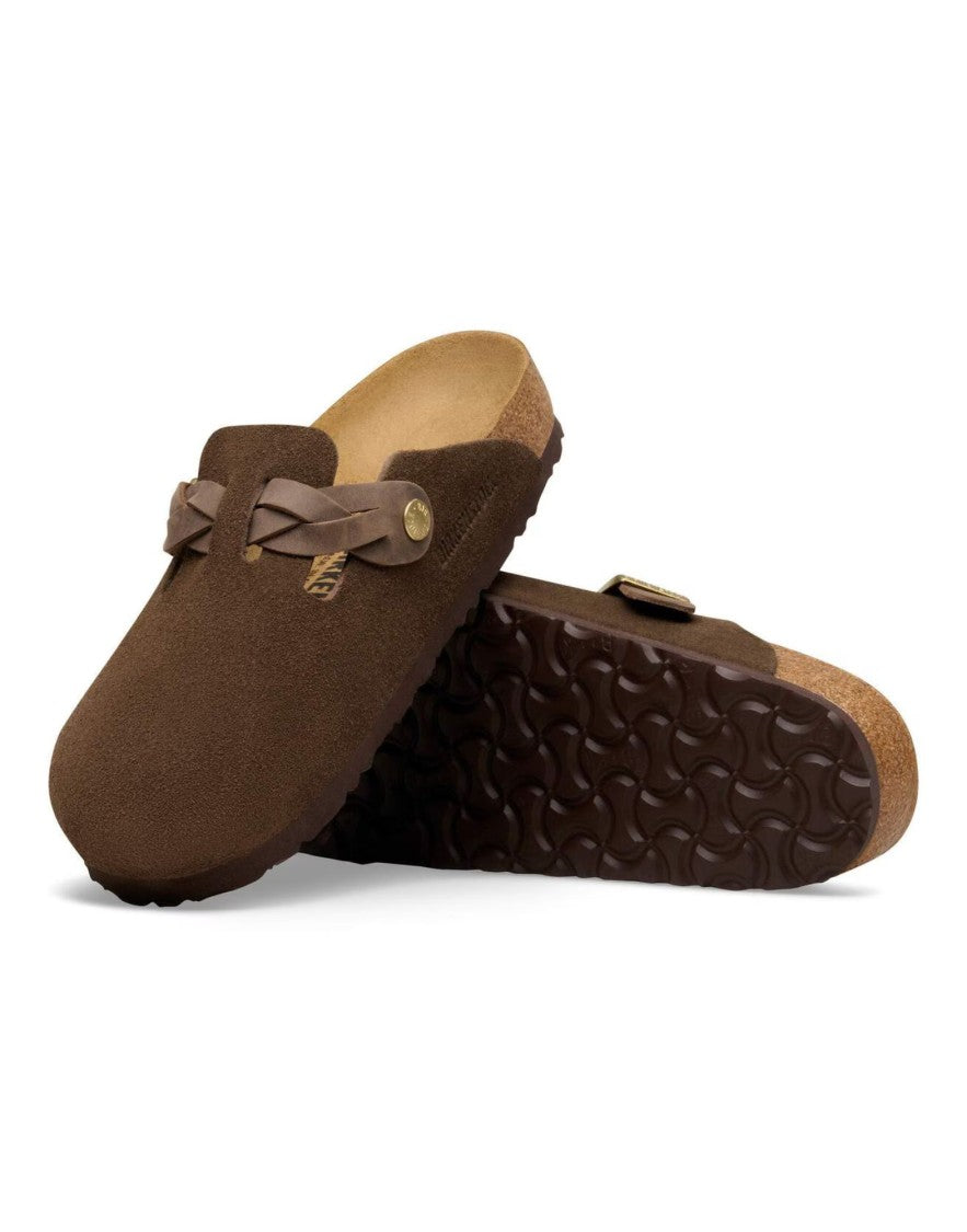 Birkenstock Carafe Boston Braided Suede Leather Clogs
