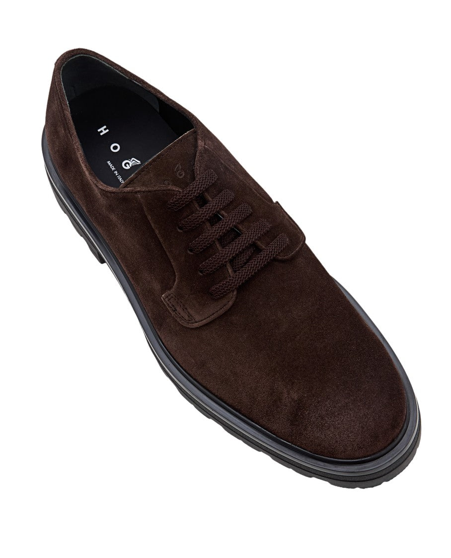 Hogan Rich Brown Suede Derby Shoes